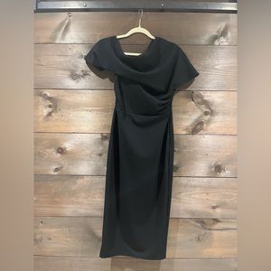 ASOS midi asymmetrical neckline dress Black size 6